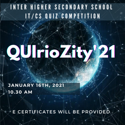 Inter-school IT Quiz competition “QUIrioZity ’21” for the Higher Secondary Schools students