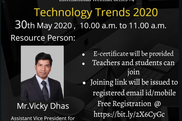 Webinar Series #4 International Webinar on “ Technology Trends 2020″