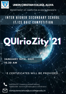 Inter-school IT Quiz competition “QUIrioZity ’21” for the Higher Secondary Schools students