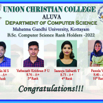 Congratulations to Rank Holders 2022….