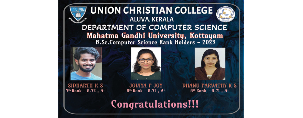 Congratulations to Rank Holders 2023….
